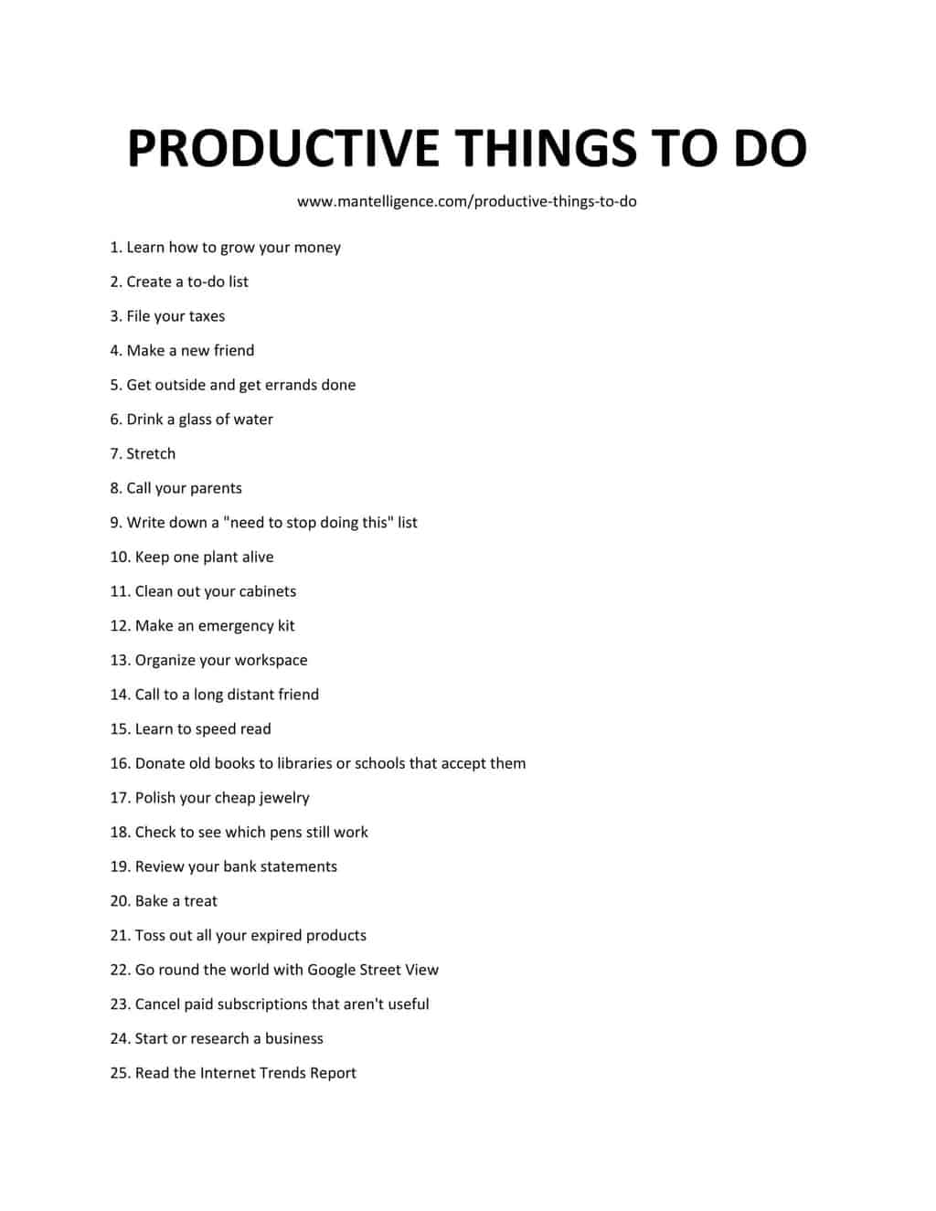 103 mejores cosas productivas para hacer ahora mismo