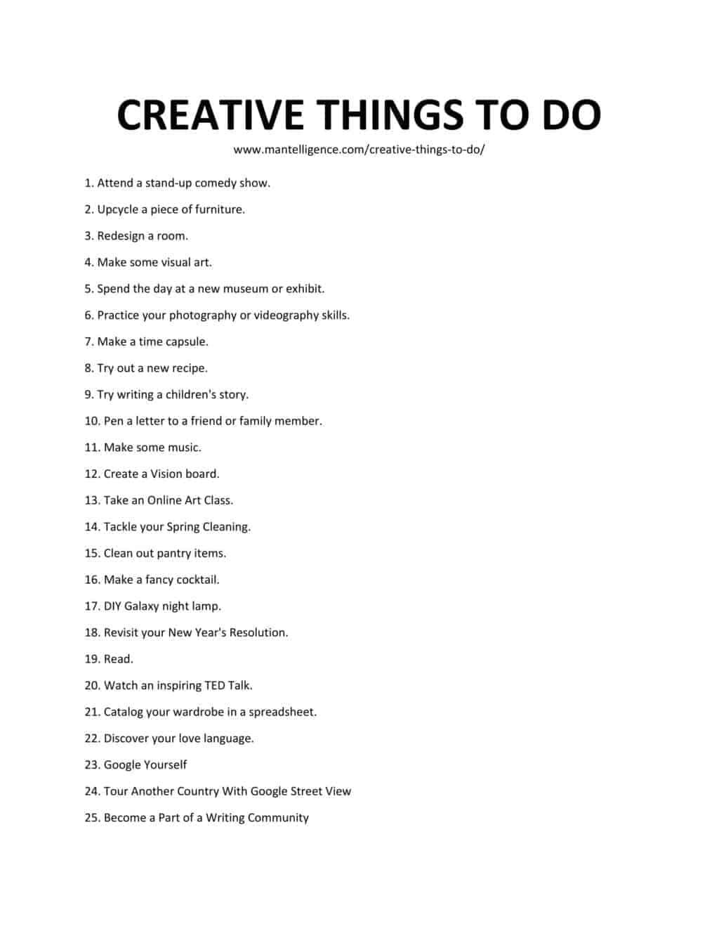 104 mejores cosas creativas para hacer