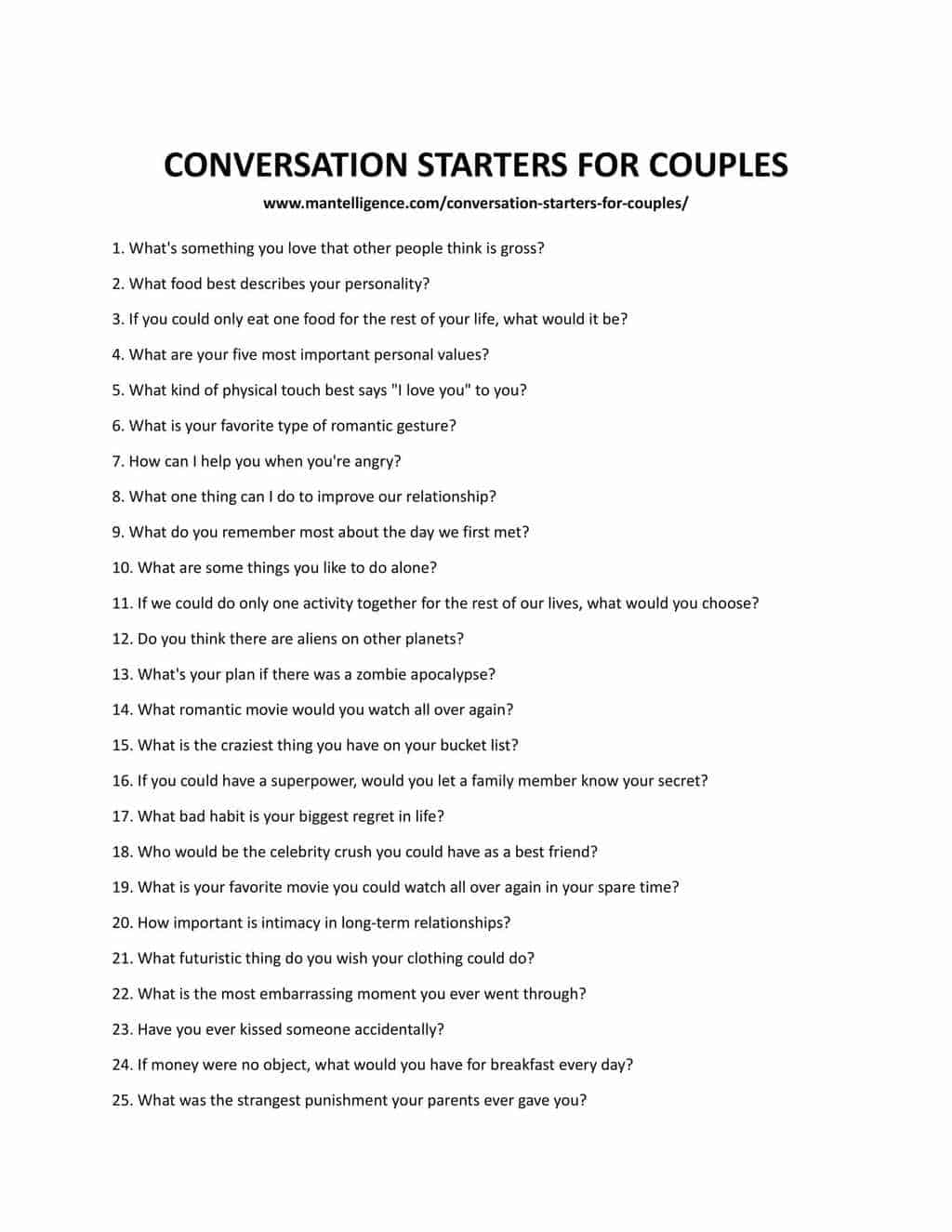 53 mejores iniciadores de conversación para parejas