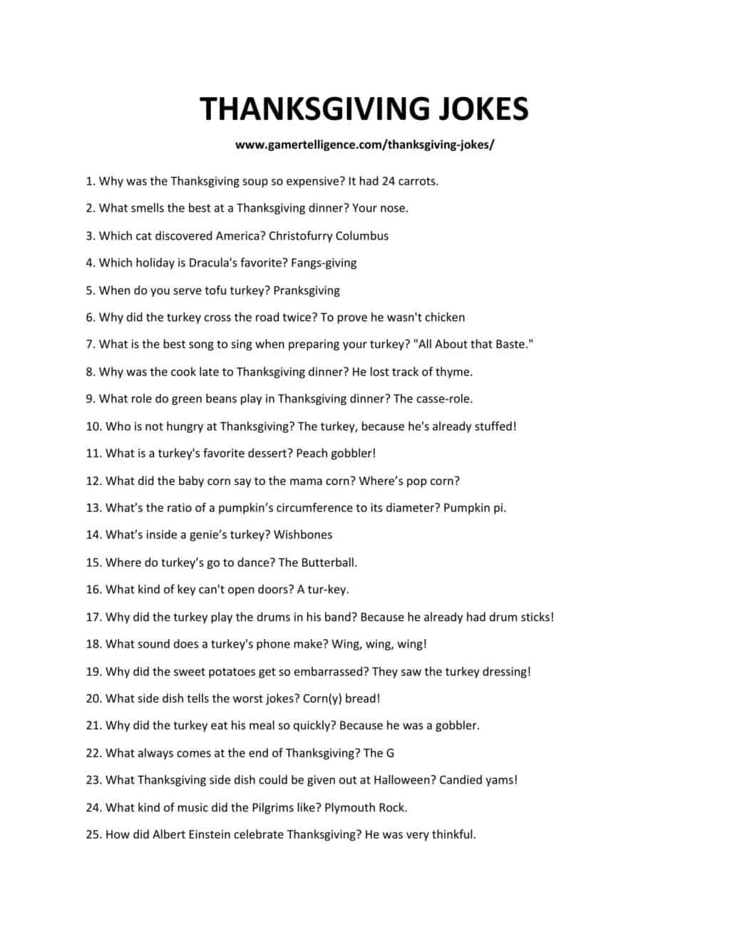 Los 35 mejores chistes de Acción de Gracias: esta es la única lista que necesitarás.