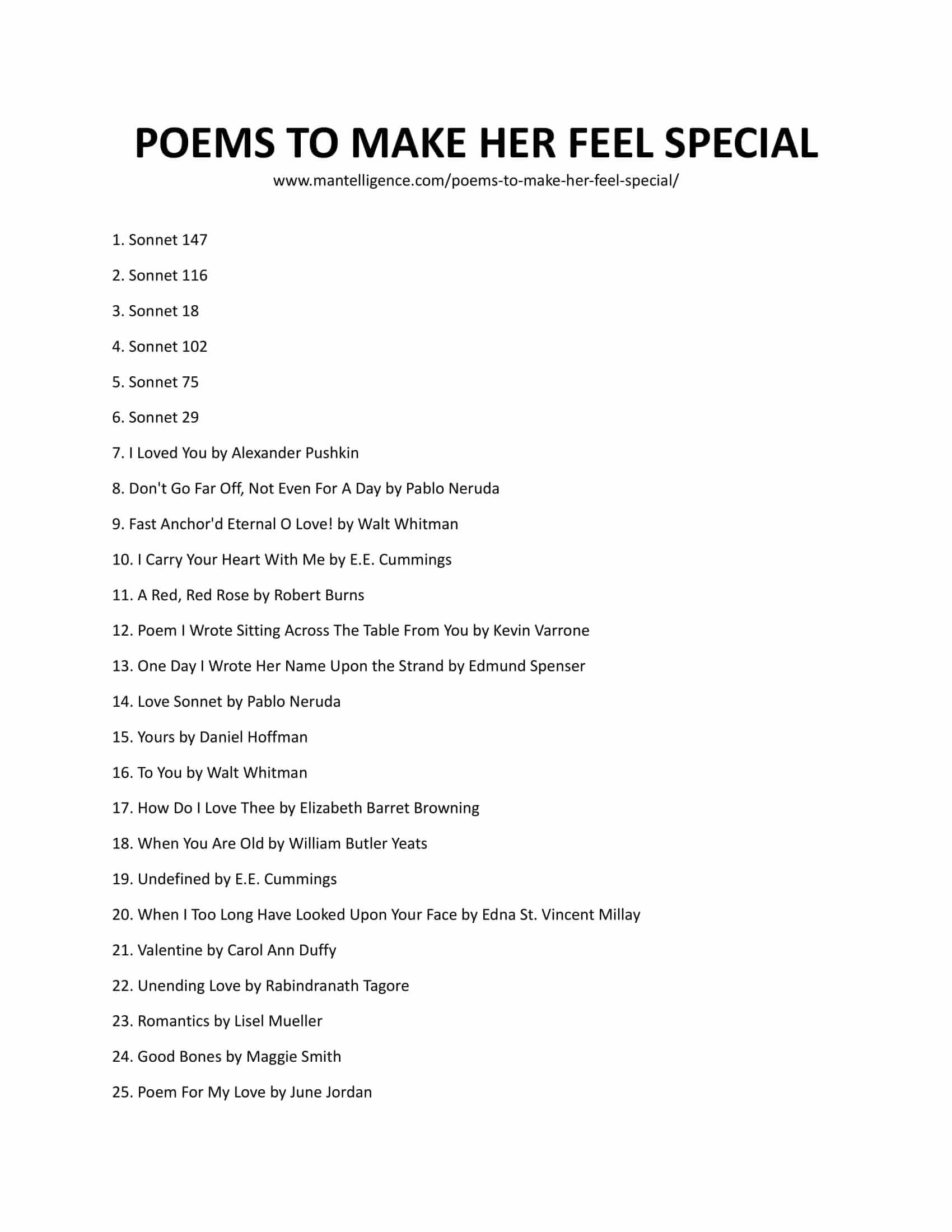 16 poemas cortos que la hacen sentir especial